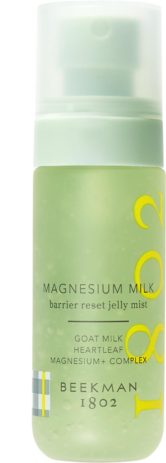 Beekman 1802 Magnesium Milk Jelly Mist bottle for daily hydrating protection.