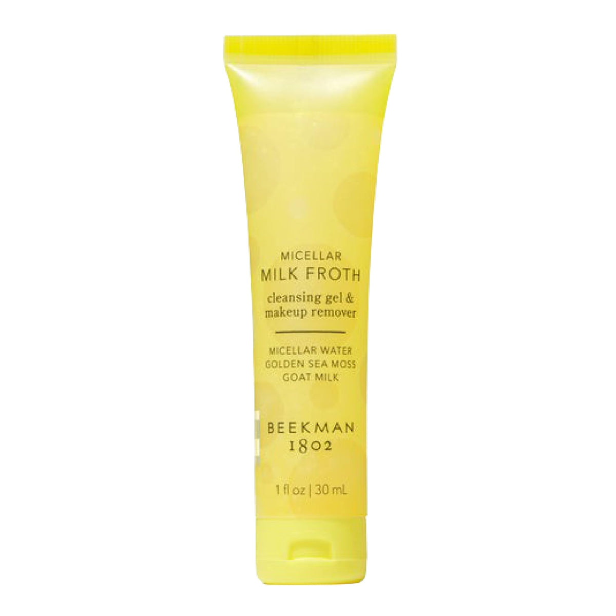 Beekman 1802 Micellar Milk Froth Cleansing Gel bottle for gentle cleansing and makeup removal