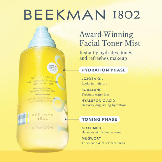 Beekman 1802 Milk Shake Face Mist mist dispenser close-up.