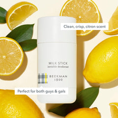 Beekman 1802 Milk Stick citrus aroma for a refreshing scent.