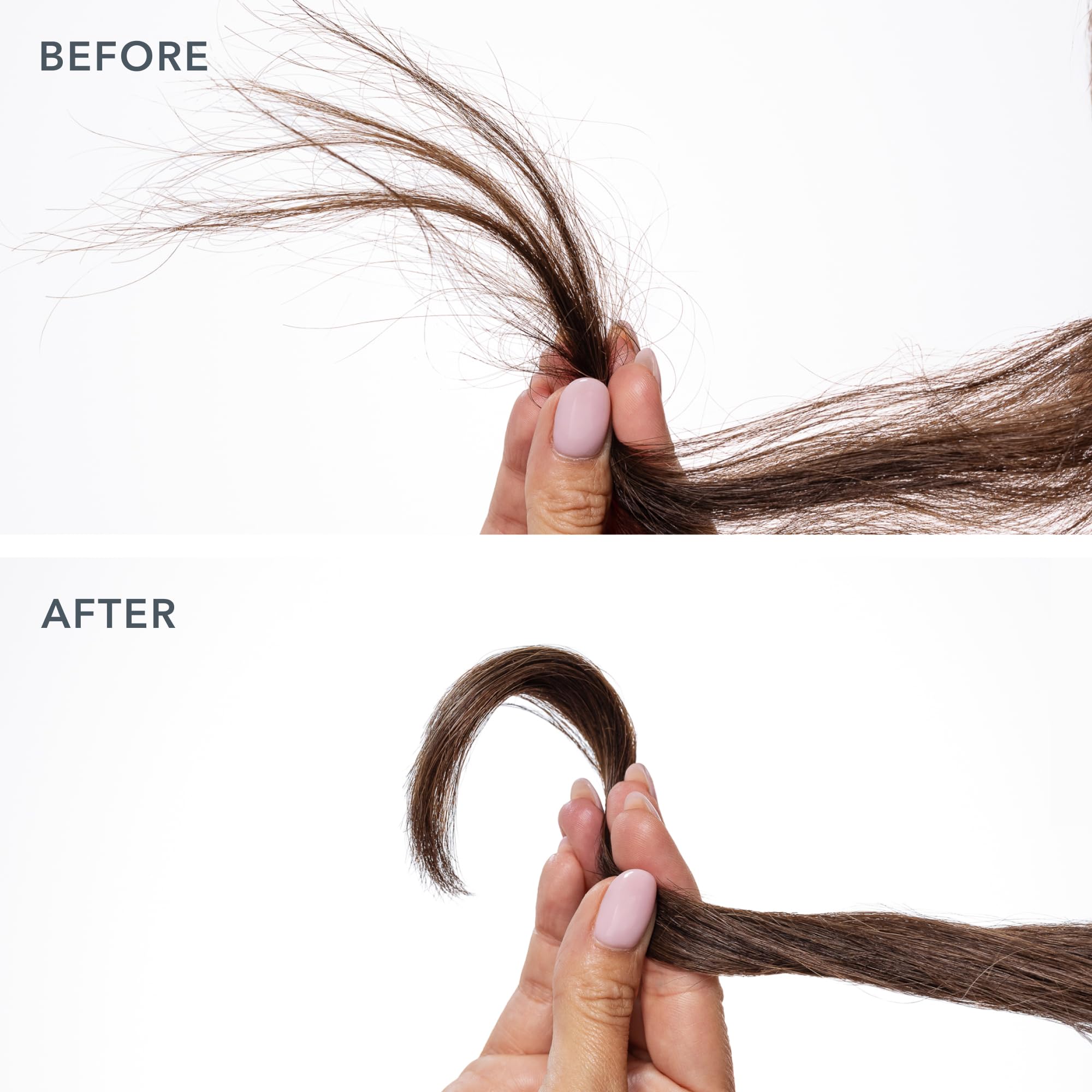 Hair being treated with Beekman 1802 conditioner for soft, shiny strands