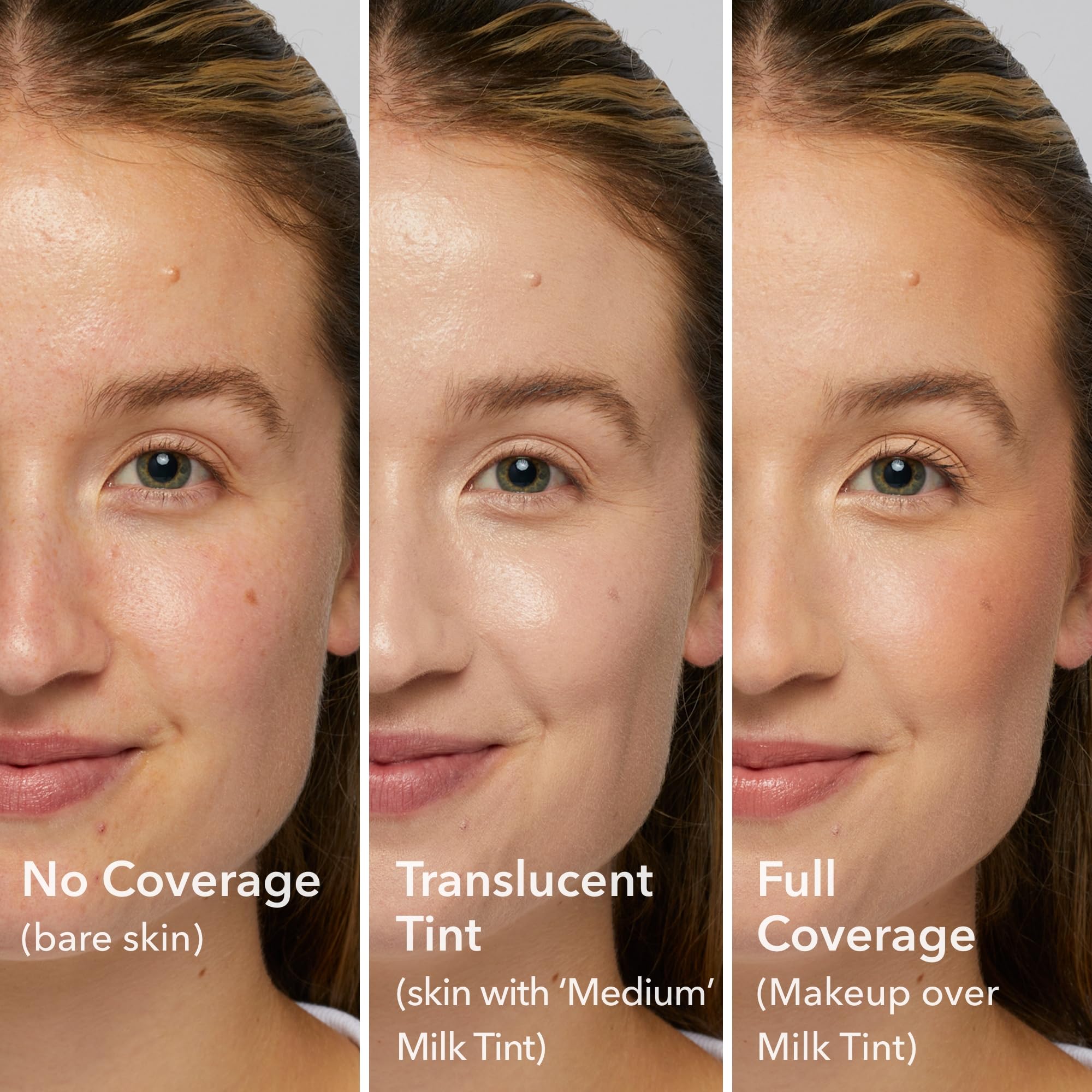 Close-up of pores blurred for a smooth, makeup-ready complexion.