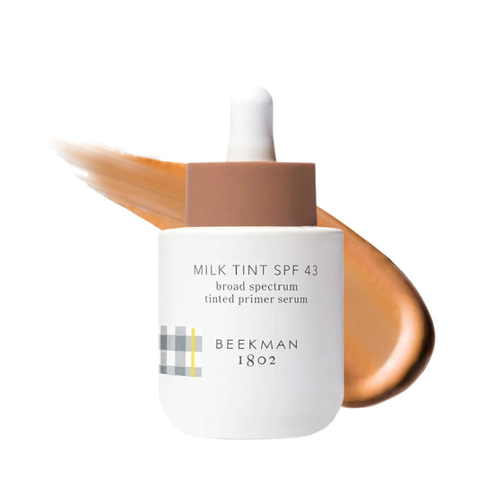 Beekman 1802 Milk Tint Primer bottle with SPF 43 for sun protection