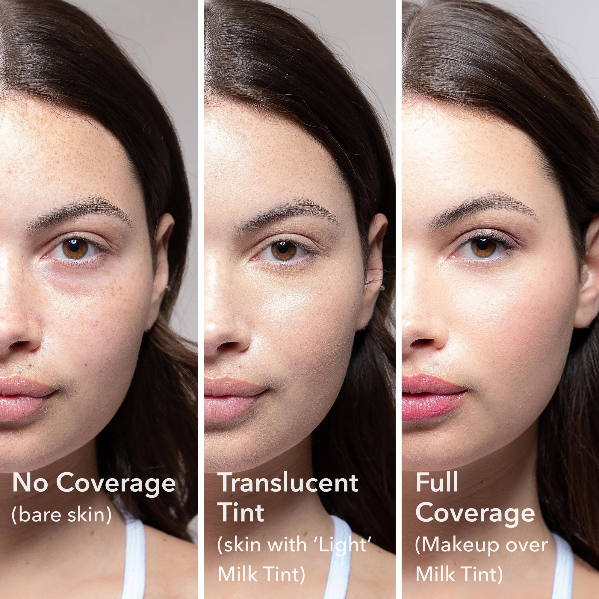 Beekman 1802 Milk Tint Primer SPF 43 swatch blends to match light skin tone.