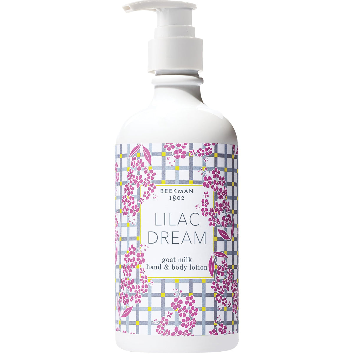 Beekman 1802 Goat Milk Body Lotion Lilac Dream bottle for deep hydration and refreshing scent.