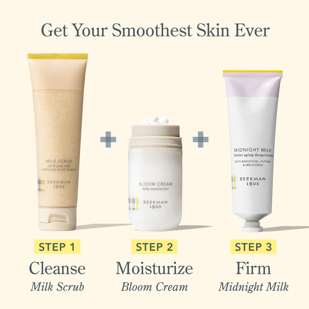 Beekman 1802 Midnight Milk fragrance-free label signals suitability for sensitive skin
