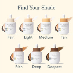 Beekman 1802 seamless makeup finish after blending on skin.
