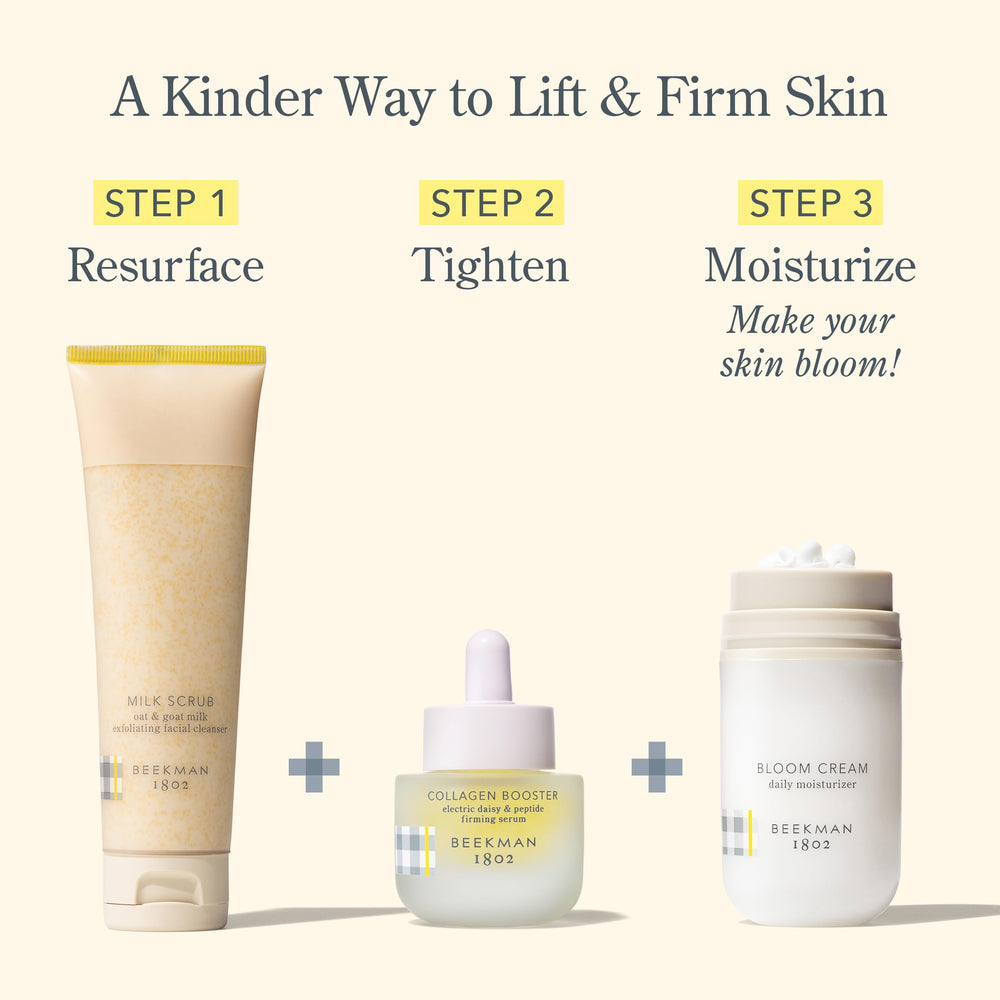 Beekman 1802 morning routine scene with serum application