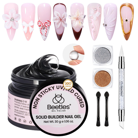 Beetles 3D Gel Nail Art Kit Crystal Orb closeup highlights clear sculpting potential