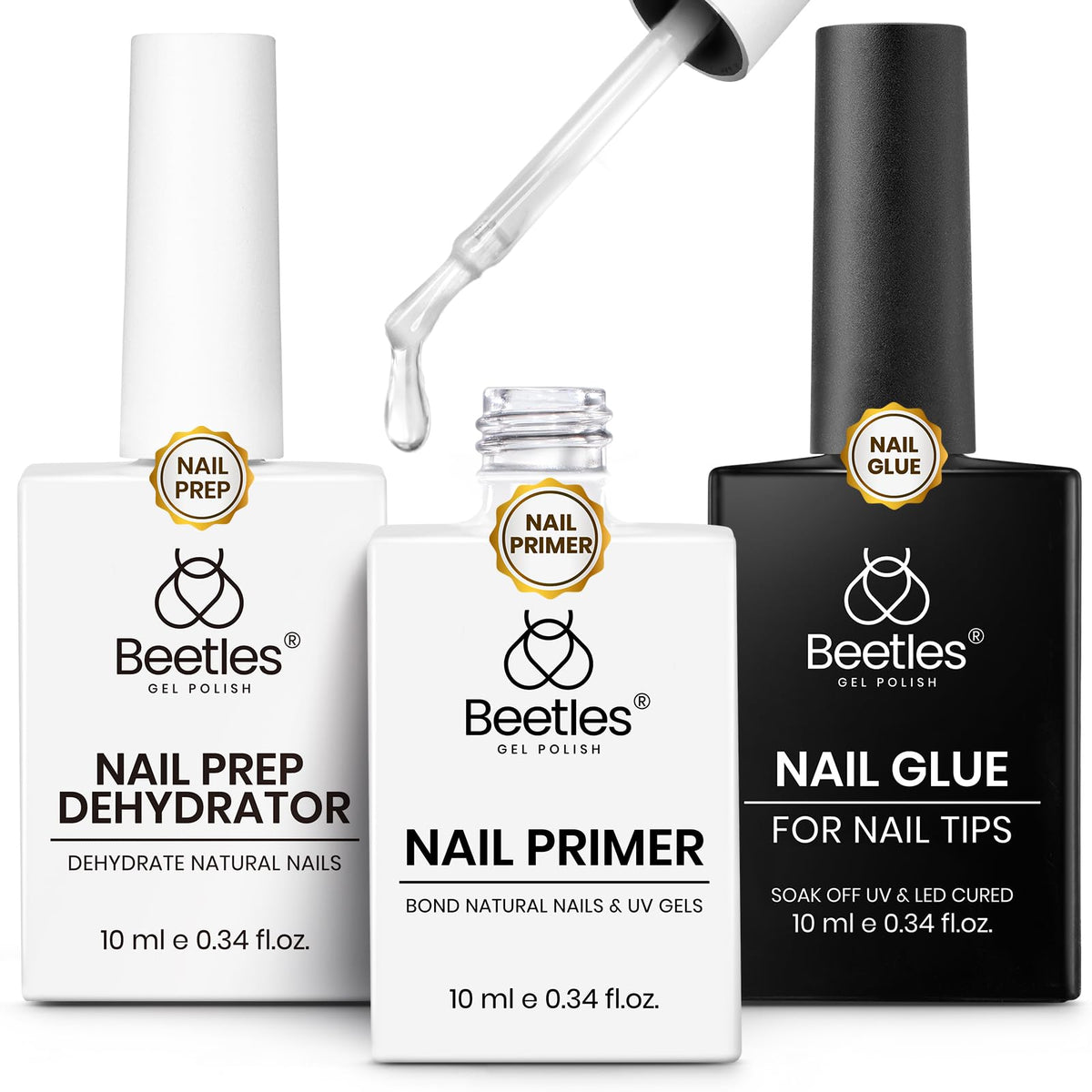 Beetles 9-in-1 gel nail glue bottle showing bonding capabilities for extensions