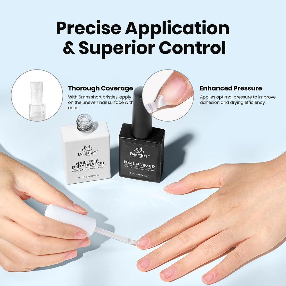 Beetles acid-free formulation highlighting safe, gentle prep for nails.