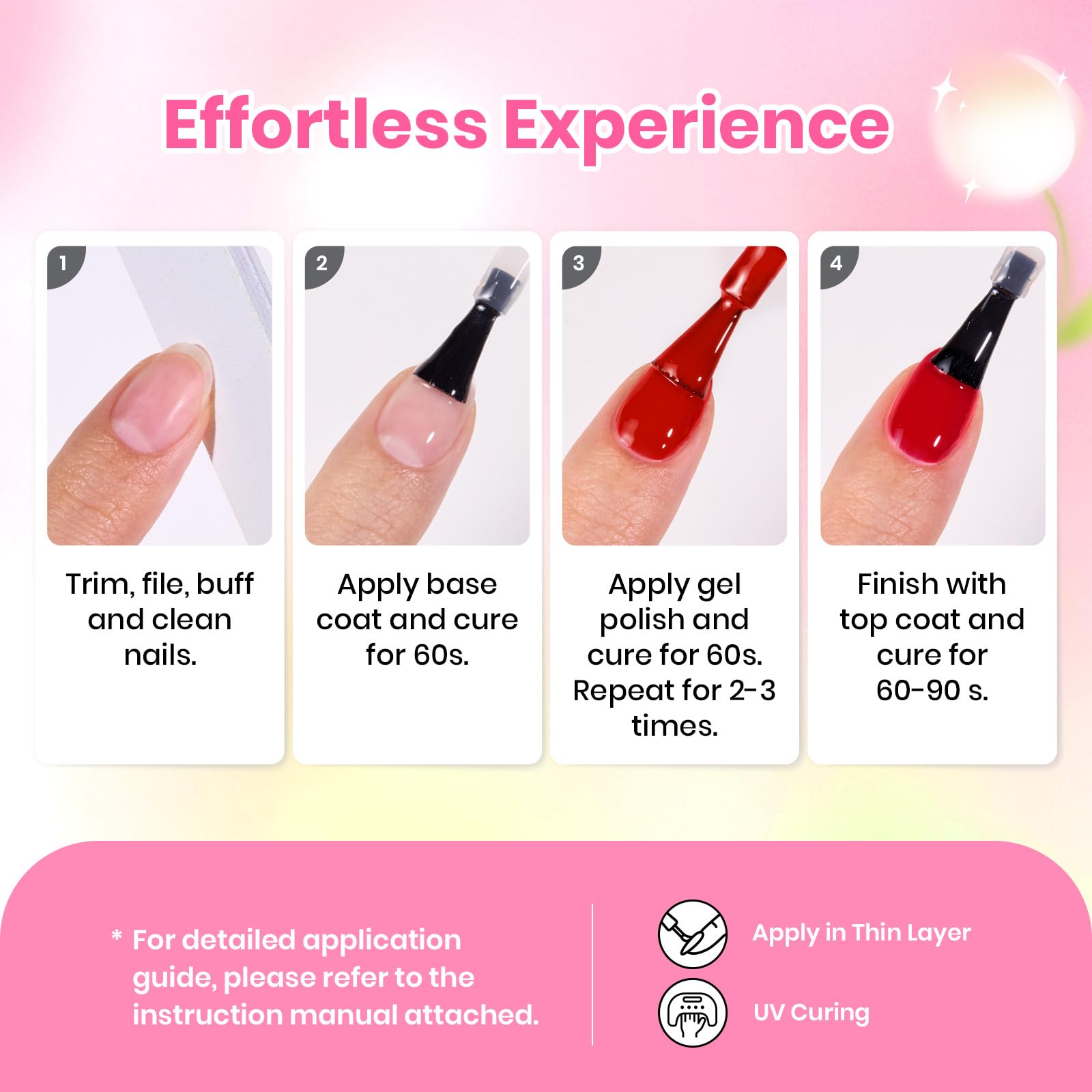 Beetles at-home manicure routine with this gel set.