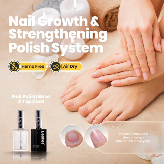 Beetles base coat in use shows smooth nail prep and color adhesion
