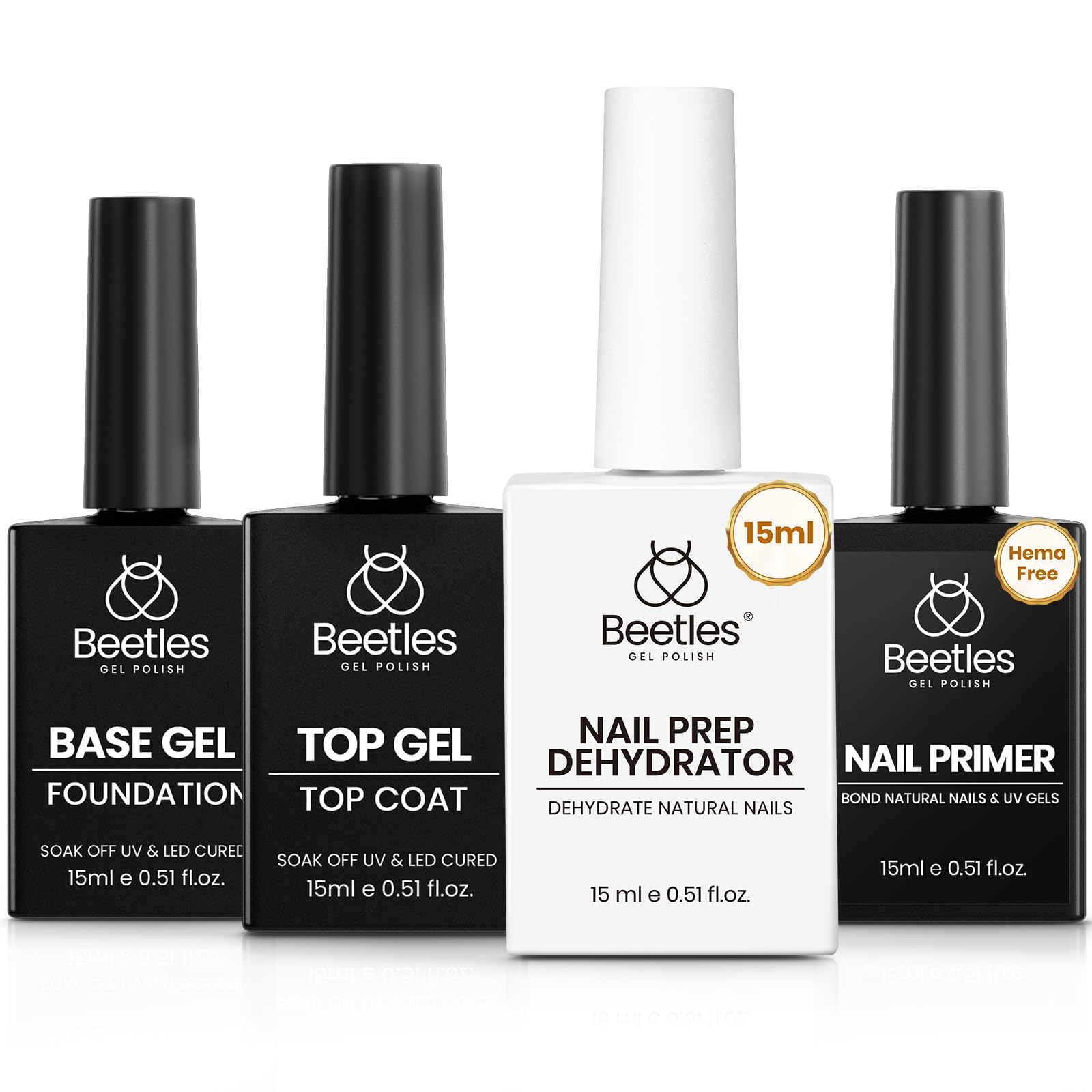 Beetles base coat gel application showing a sticky foundation for strong adhesion.