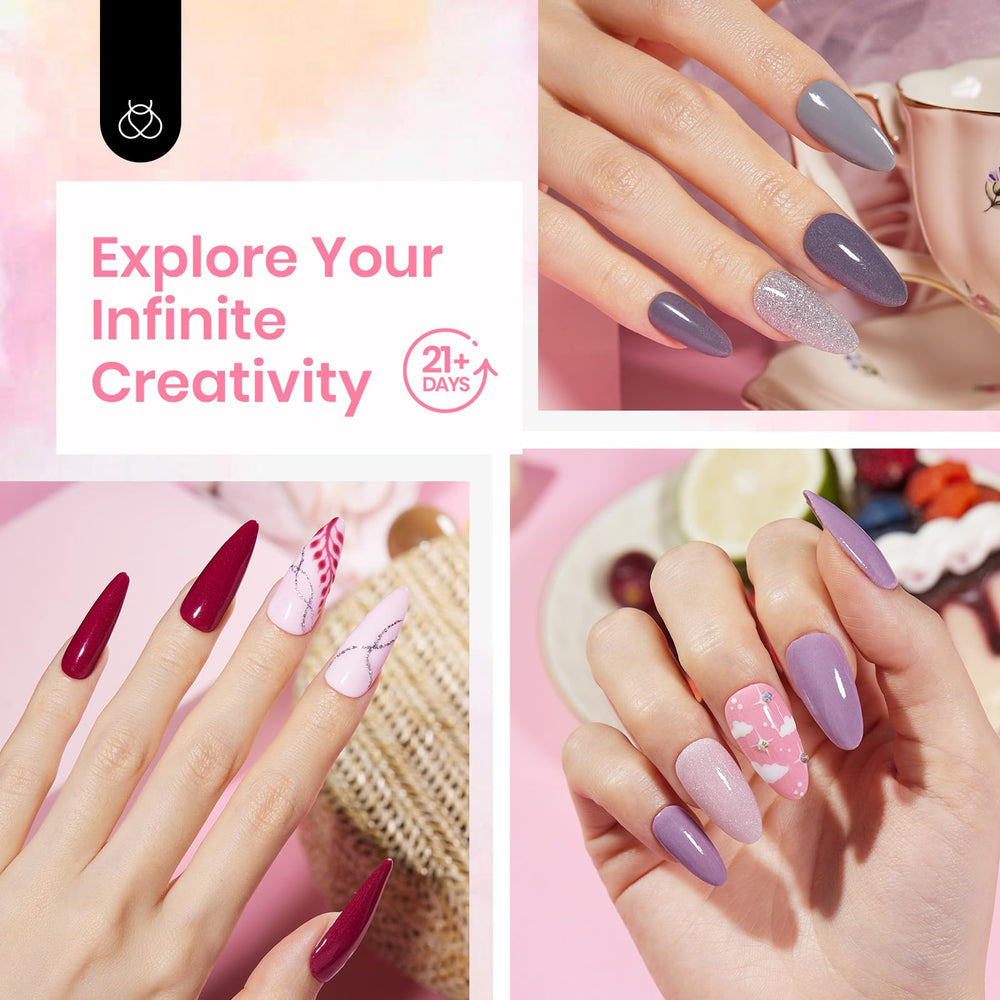 Beetles base/top/activator trio included for easy dip manicure application