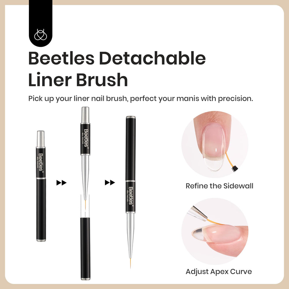 Beetles Blooming Gel marble effect close-up for creative nail art.