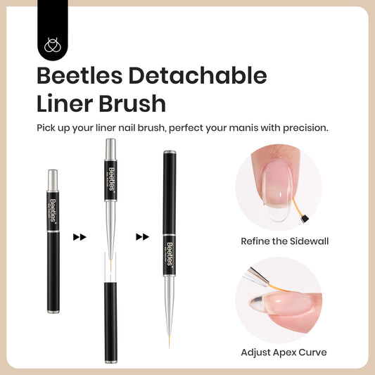 Beetles Blooming Gel marble effect close-up for creative nail art.