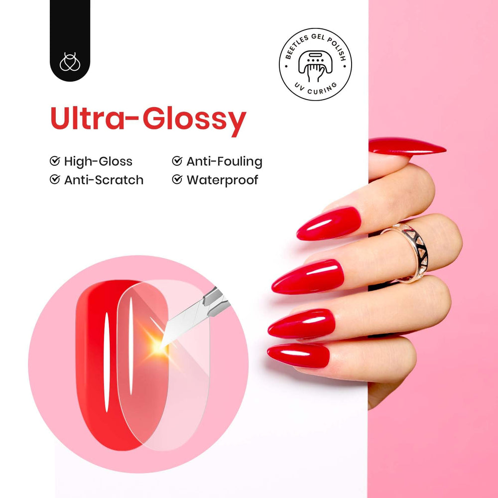 Beetles Blooming Gel cures under UV/LED for fast, durable nails.