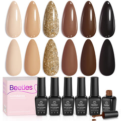 Beetles Brown Gel Polish bottle showing rich warm tones for elegant nails.