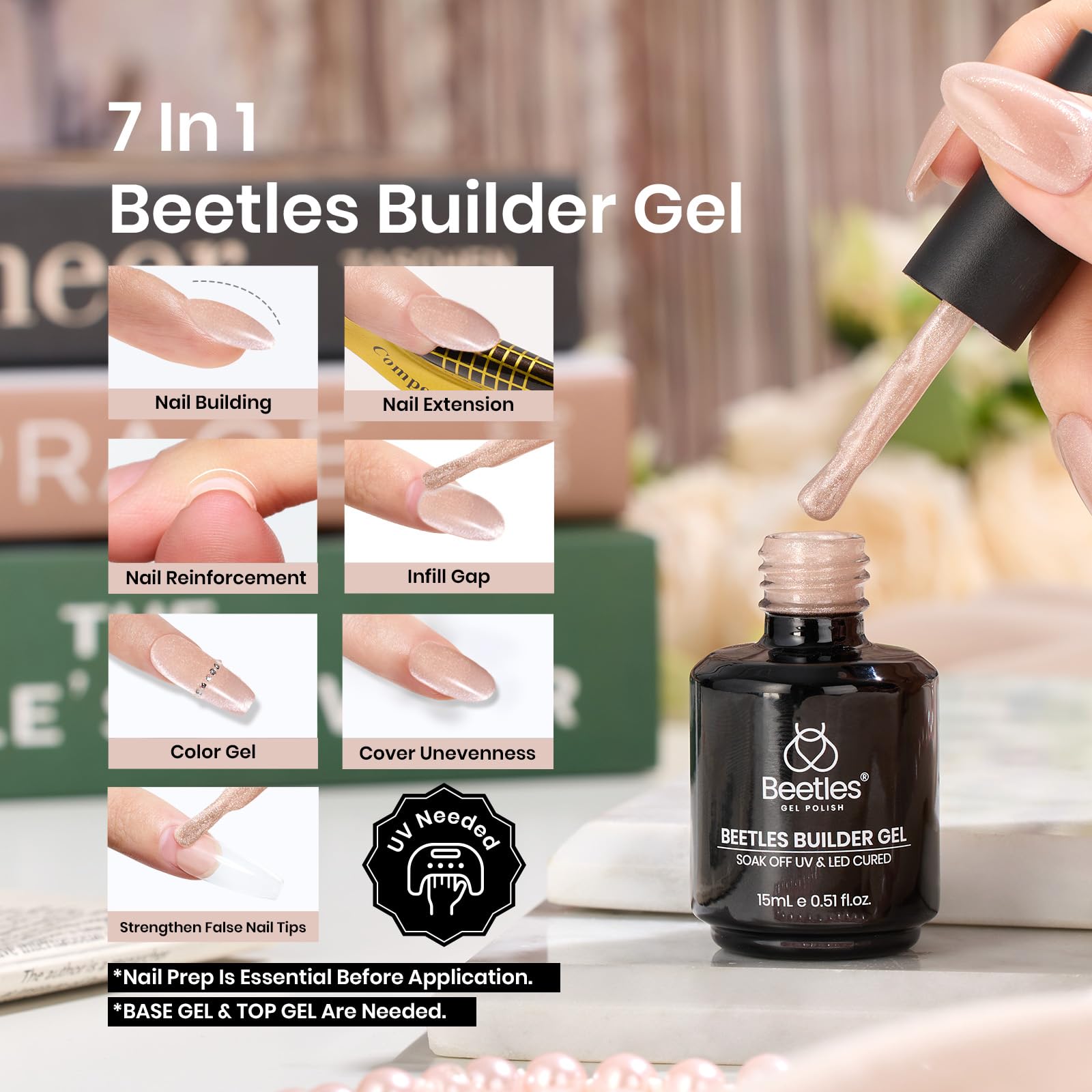 Beetles Builder Gel Cat Eye magnet demonstrates customizable eye-catching nail effects