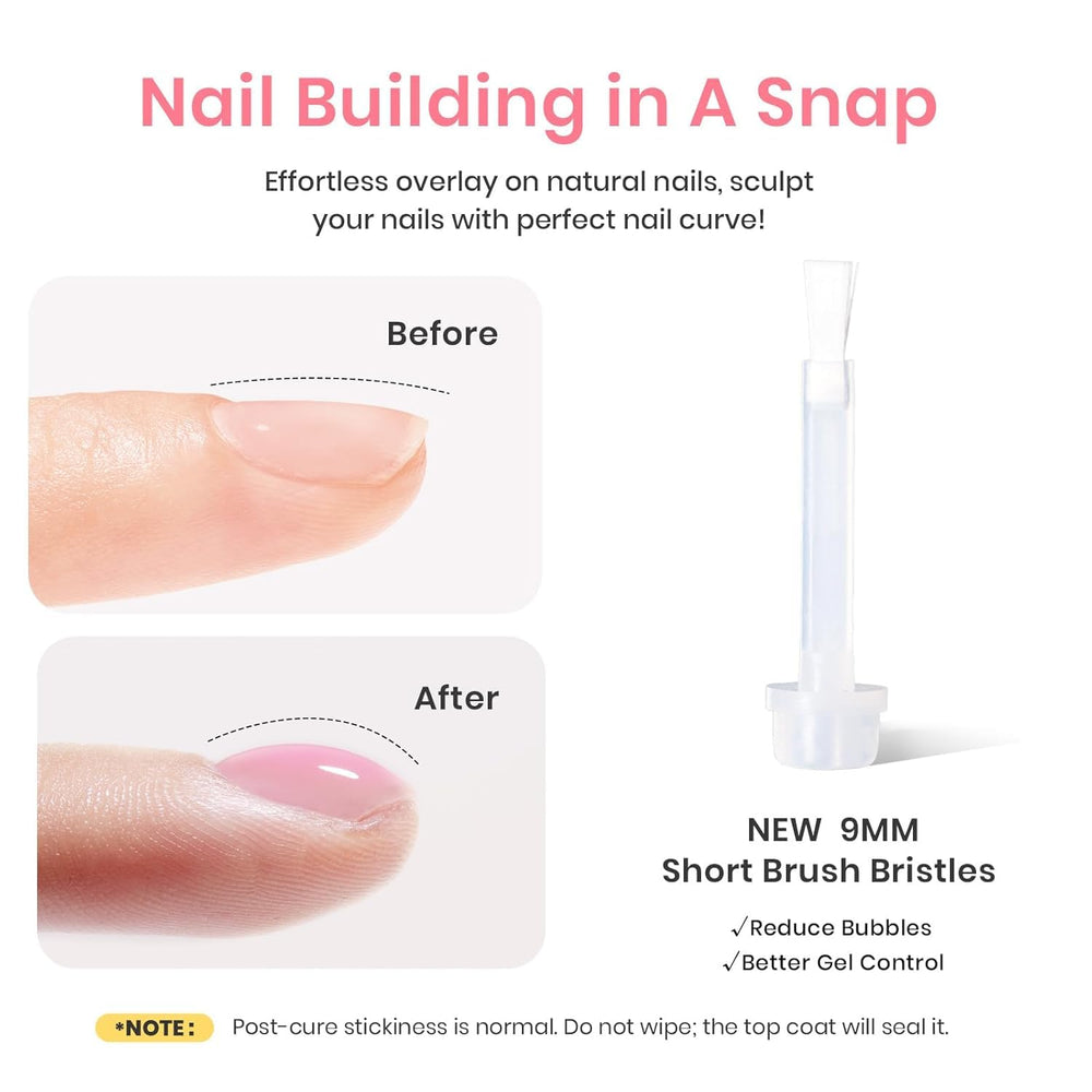 Beetles Builder Gel natural nude colors show jelly texture on skin tones