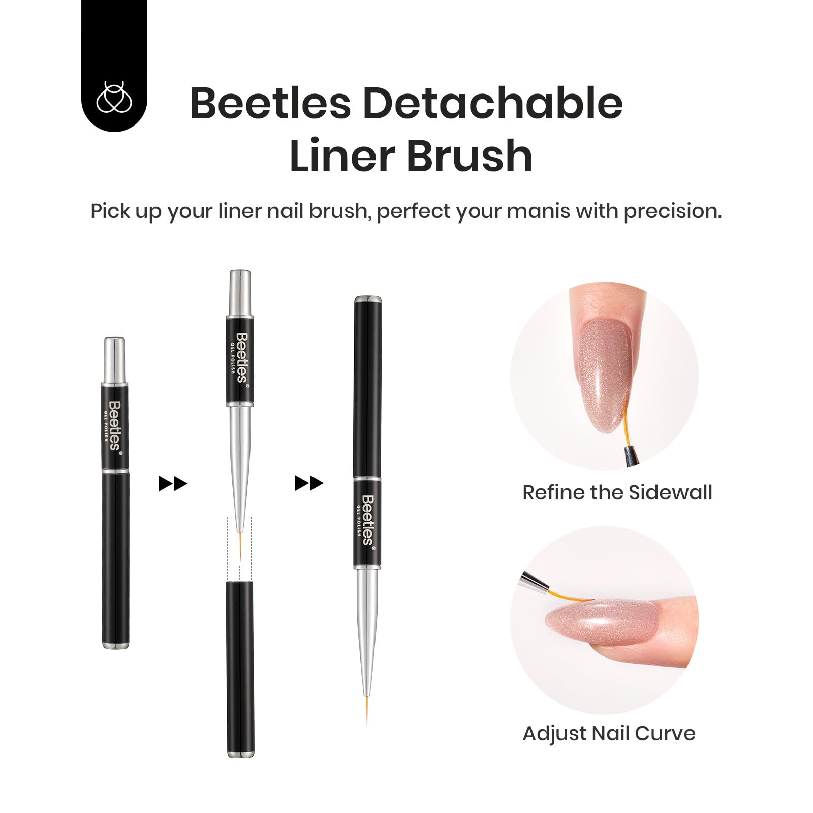 Beetles Builder Gel self-leveling creates smooth curves with minimal polishing