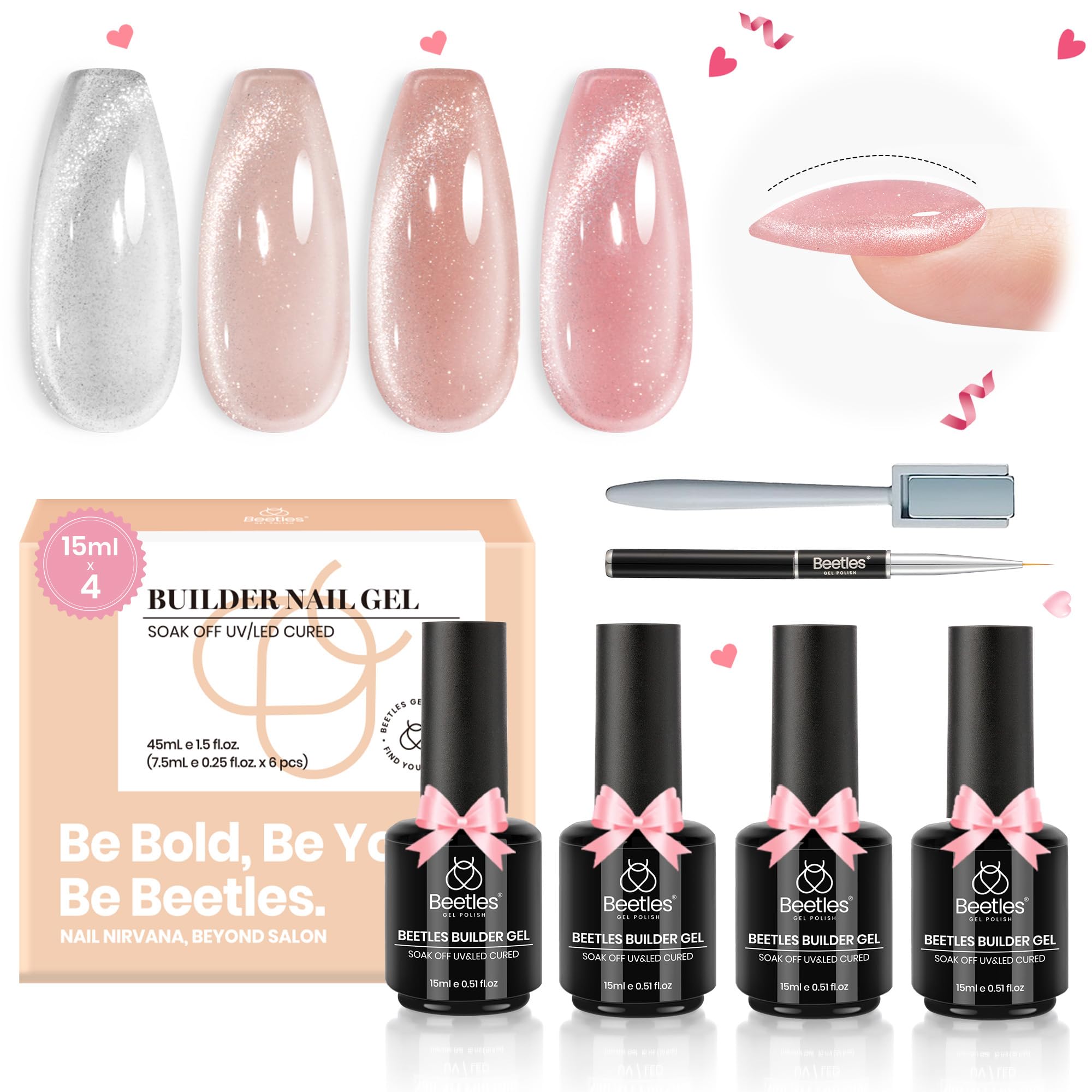 Beetles Builder Gel Star Cascade kit packaging for home nail art and DIY use