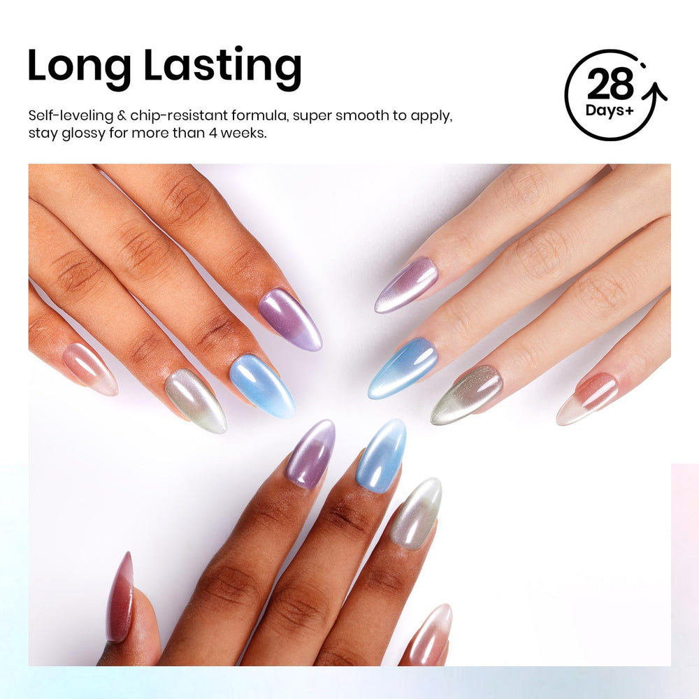 Beetles Cat Eye Gel Kit Box highlights a complete home manicure set.