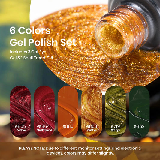 Beetles Cat Eye gel polish in orange for warm autumn looks with magnetic effect