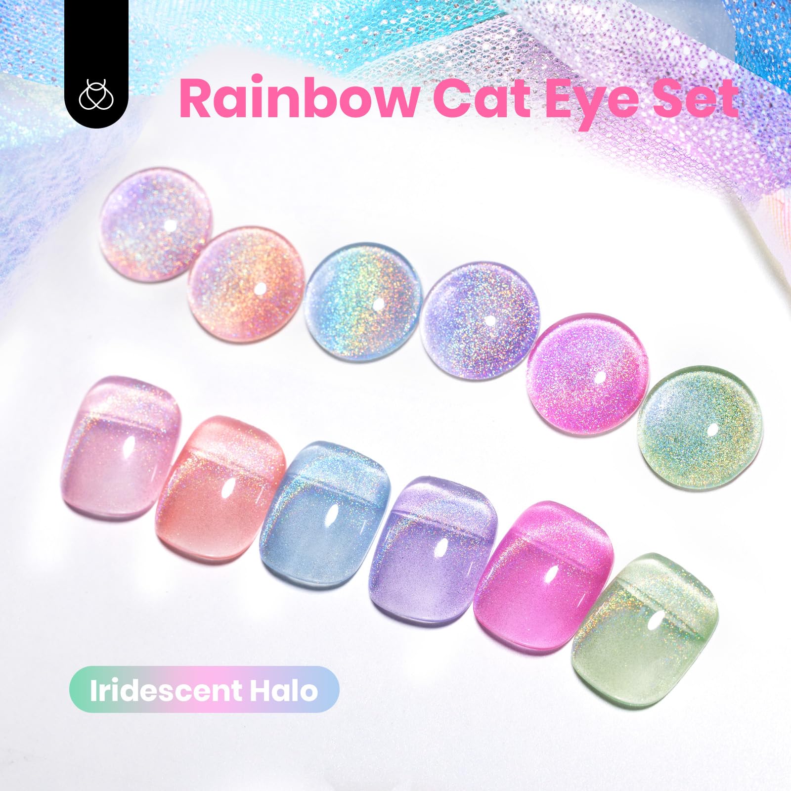 Beetles Cat Eye Gel swatches reveal iridescent gradients