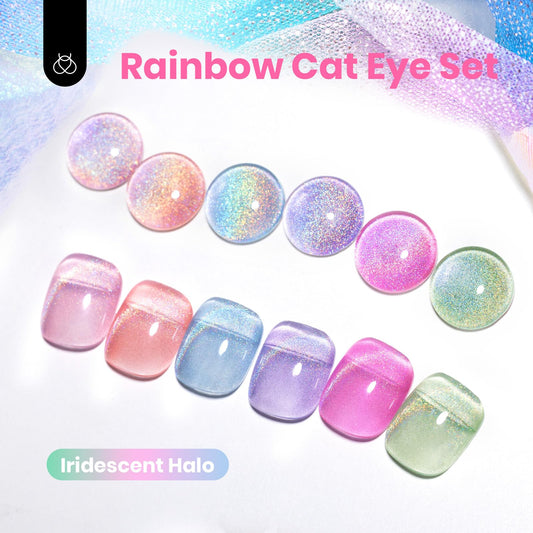 Beetles Cat Eye Gel swatches reveal iridescent gradients