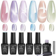 Beetles Cat Eye Gel Pink Bottle enables easy at-home cat eye nails with glassy depth.