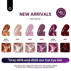 Magnet included with Beetles Cat Eye polishes enables customizable effects.