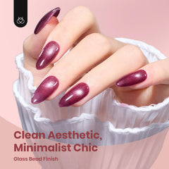 Beetles Cat Eye Gel Polish pink bottle highlighting a soft rose glow.