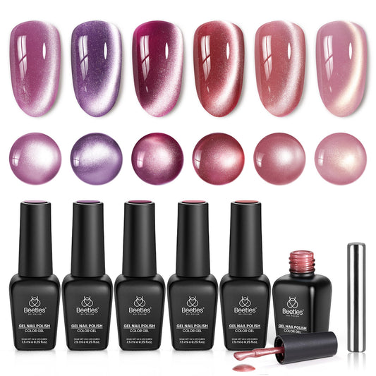 Beetles Cat Eye Gel Polish purple bottle showing magnetic depth effect.