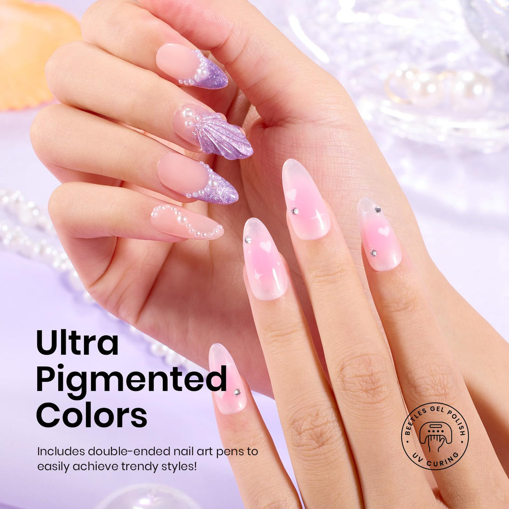Beetles Cat Eye Glitter Gel Polish with shimmer, ideal for eye-catching accent nails