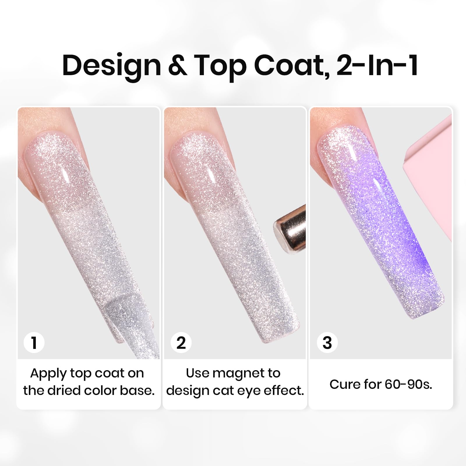 Beetles Cat Eye gloss finish on swatch highlights high shine and anti-yellowing