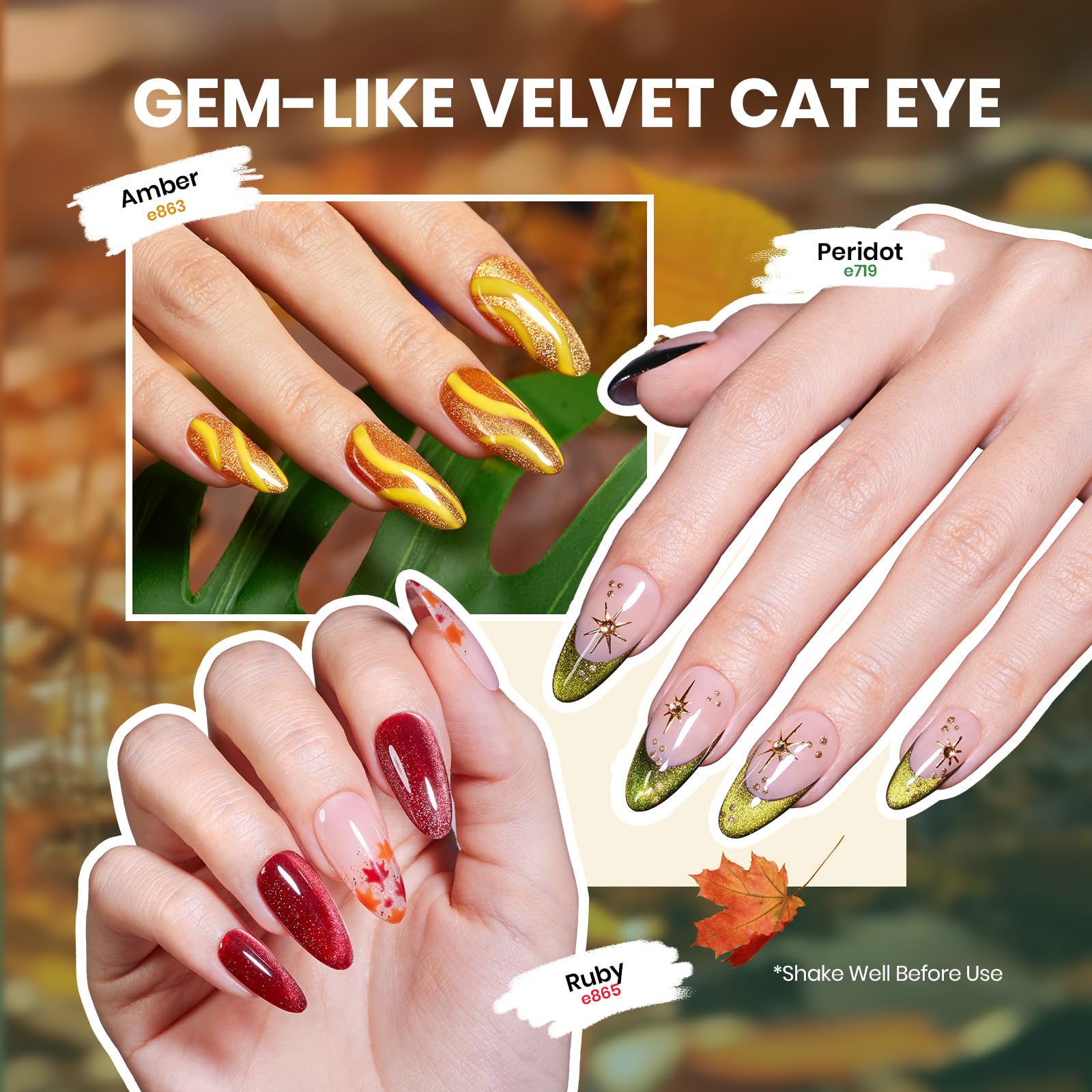 Beetles Cat Eye magnet included for customizable nail art designs