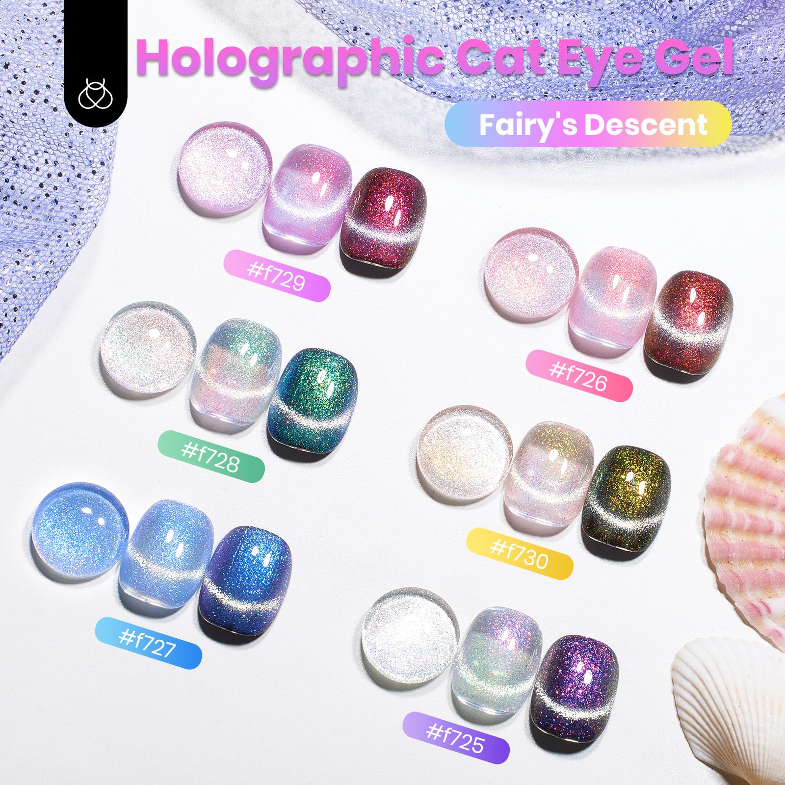 Beetles Cat Eye Pink gel polish with magnetic shift for chic nails