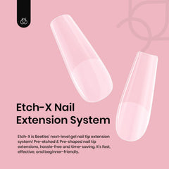 Beetles coffin long gel nail tips 12 sizes for precise fit
