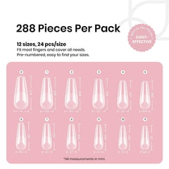 Beetles coffin long gel nail tips full cover design for strong extensions