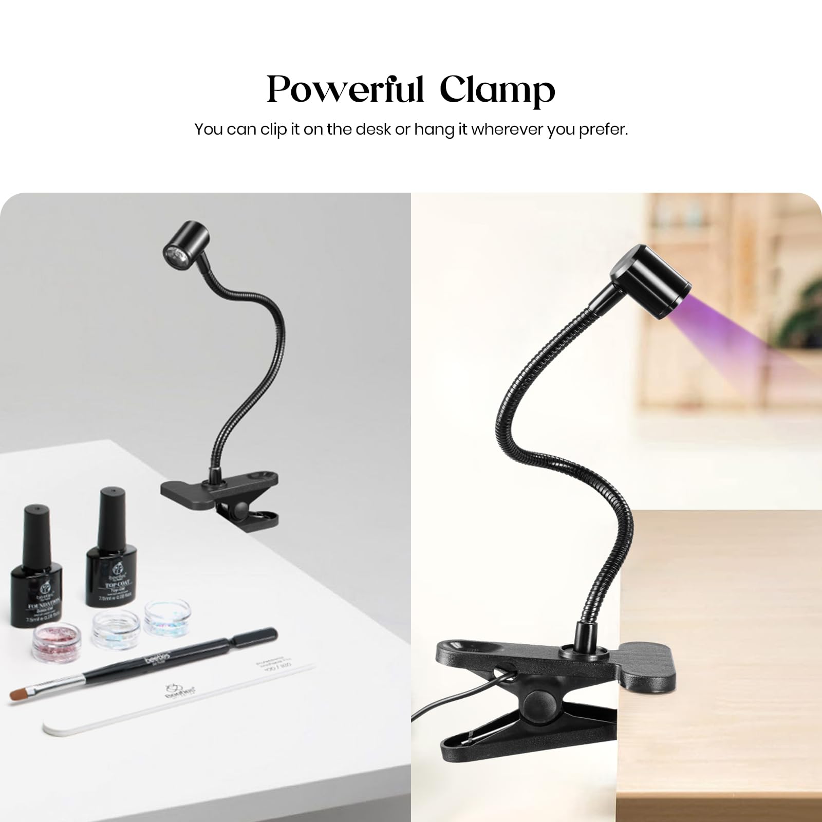 Beetles compact curing lamp with large opening enables efficient gel nails.