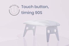 Beetles compact nail lamp side view, ideal for small stations and desks.