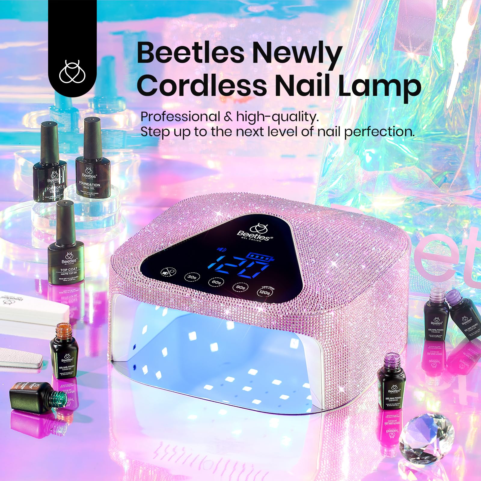 Beetles portable cordless nail lamp ideal for desk or travel