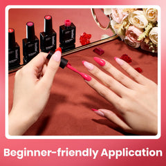 Beetles Crimson Horizon f962 bloody red shade for statement nails at parties.