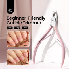Beetles Cuticle Trimmer angled jaw design enhances visibility and control during trimming.