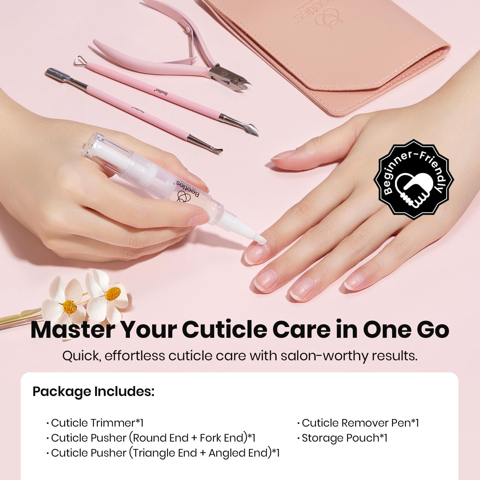 Beetles cuticle trimmer with angled jaw for clean, controlled trimming