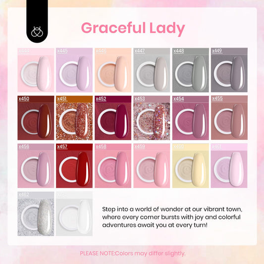 Beetles 20-color palette swatches for nude, pink, gray, and glitter looks