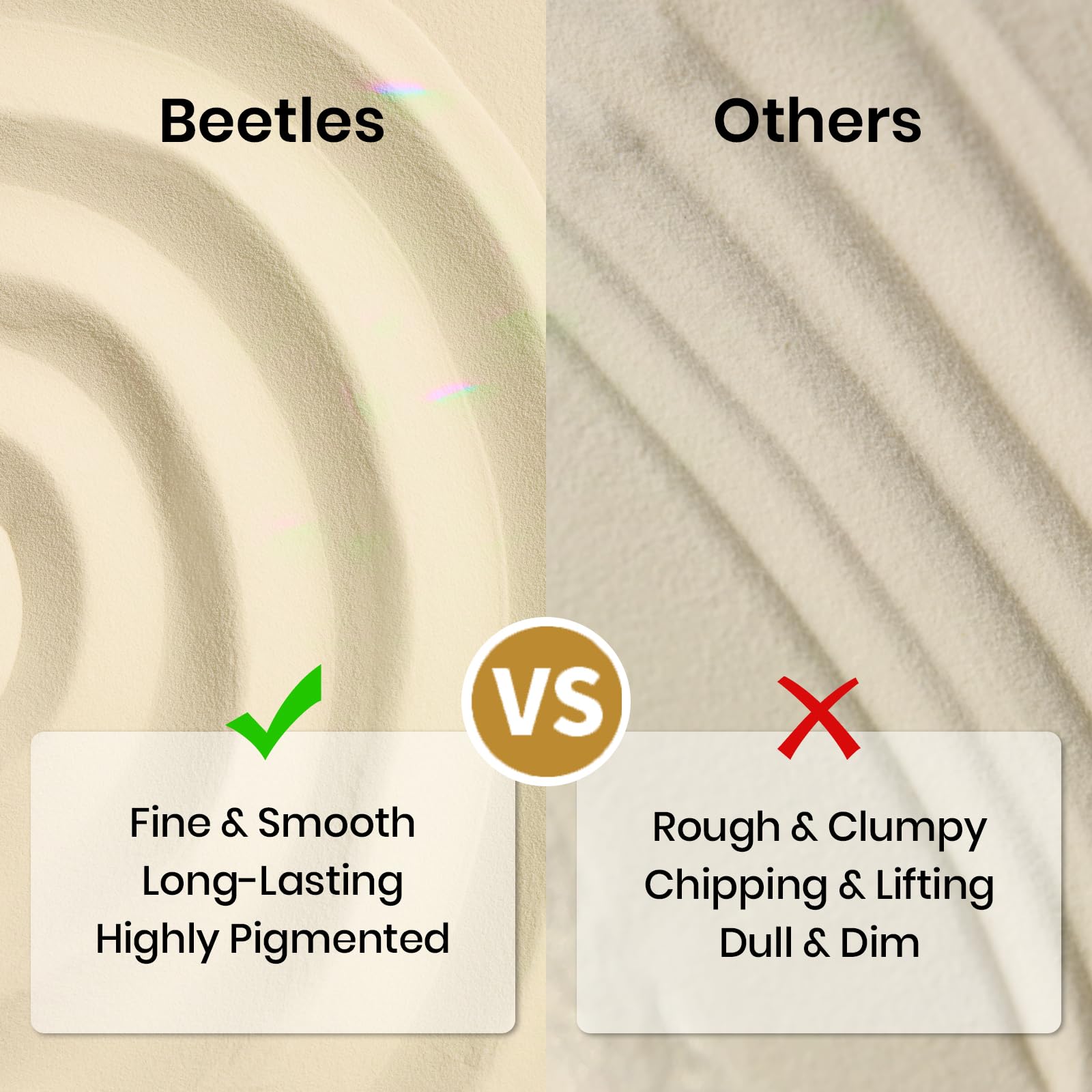 Beetles nail file and buffer provide precise shaping and smoothing.