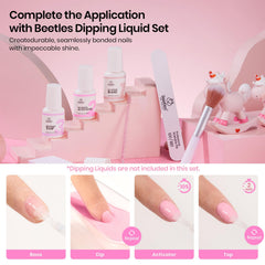 Beetles Dip Powder Natural Finish creates a smooth, satin-like manicure.